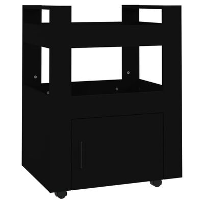 vidaXL Carrinho de cozinha 60x45x80 cm derivados de madeira preto