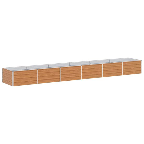 vidaXL Canteiro elevado de jardim 480x80x45cm aço galvanizado prateado