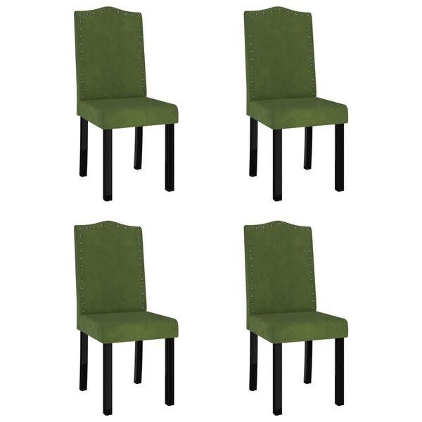 vidaXL Cadeiras de jantar 4 pcs veludo verde-escuro