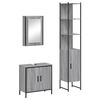 vidaXL 3 pcs Conjunto m&oacute;veis casa de banho madeira proc. cinza sonoma