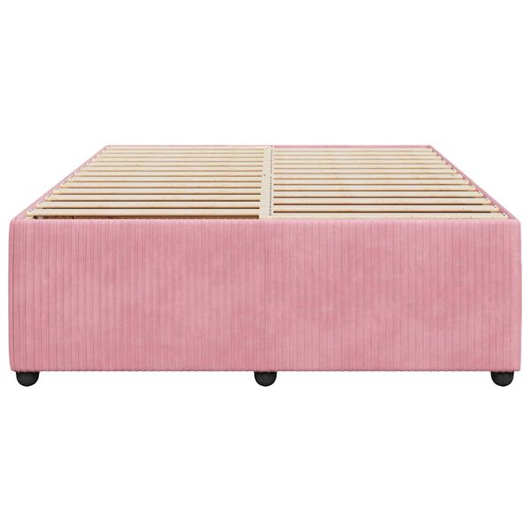 vidaXL Estrutura de cama 140x200 cm veludo rosa