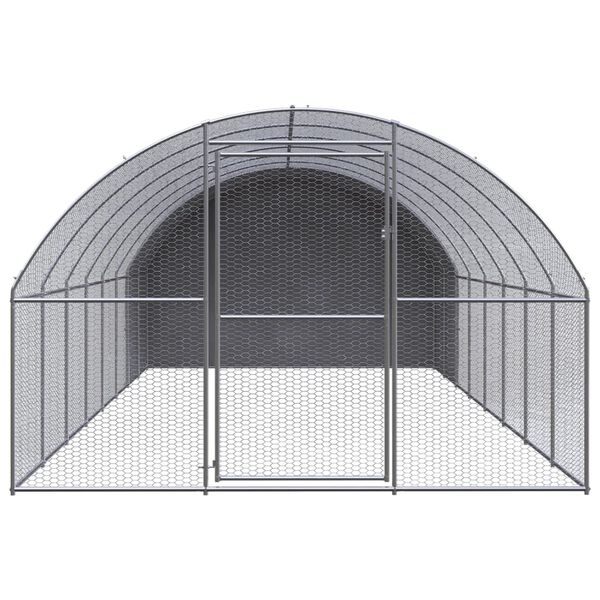 vidaXL Galinheiro de exterior 3x8x2 m aço galvanizado