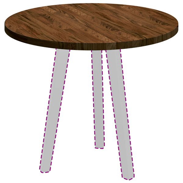 vidaXL Tampo de Mesa Marrom Escuro &Oslash; 60 x 2,5 cm