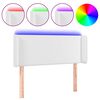 vidaXL Cabeceira de cama c/ LED couro artificial 103x16x78/88cm branco