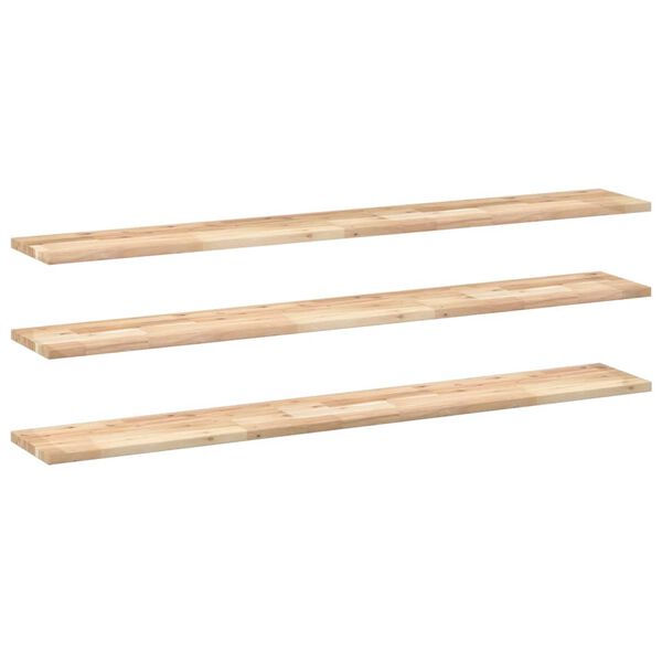 vidaXL Prateleira flutuante 3pcs 160x20x2cm ac&aacute;cia maci&ccedil;a n&atilde;o tratada