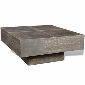 vidaXL Mesa de centro quadrada em madeira de mangueira castanho escuro