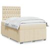 vidaXL Cama boxspring com colch&atilde;o 120x190 cm tecido cor creme