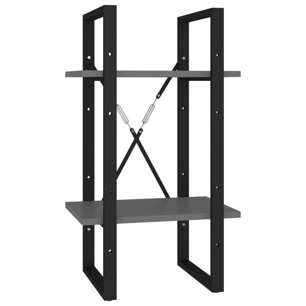 vidaXL Estante com 2 prateleiras 40x30x70 cm derivados madeira cinza