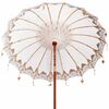 vidaXL Parasol Balin&ecirc;s 260 2 pcs Creme Algod&atilde;o e madeira s&oacute;lida
