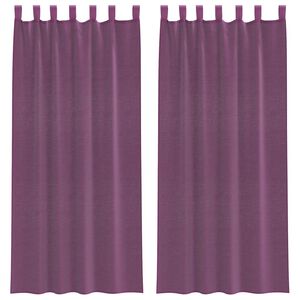vidaXL Cortinas de voile com la&ccedil;os 2 pcs roxo 140x245 cm