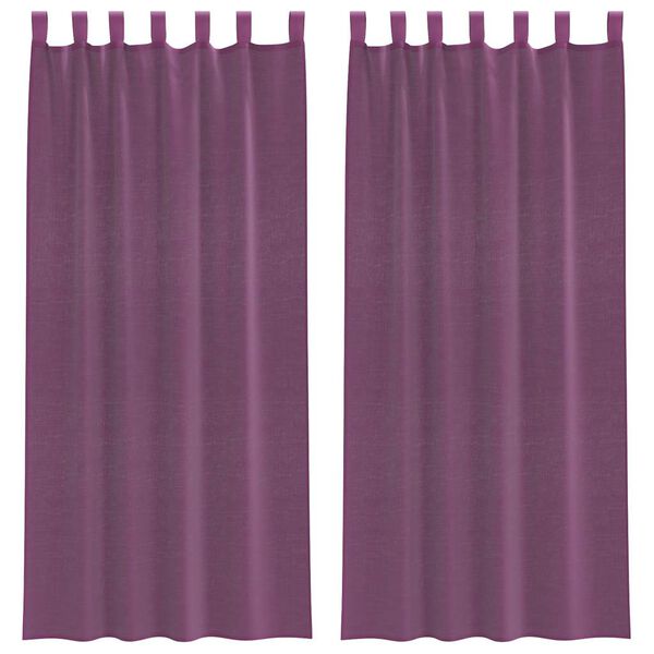vidaXL Cortinas de voile com laços 2 pcs roxo 140x245 cm