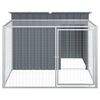 vidaXL Casota para c&atilde;es com corredor antracite 153x194x110 cm a&ccedil;o galvanizado