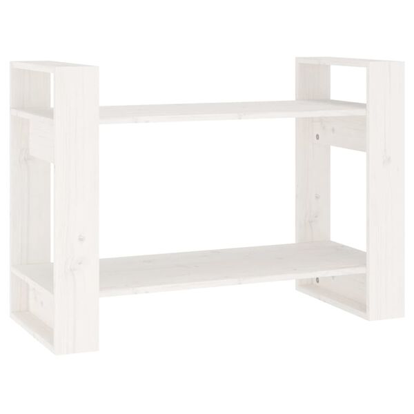 vidaXL Estante/divisória 80x35x56,5 cm pinho maciço branco