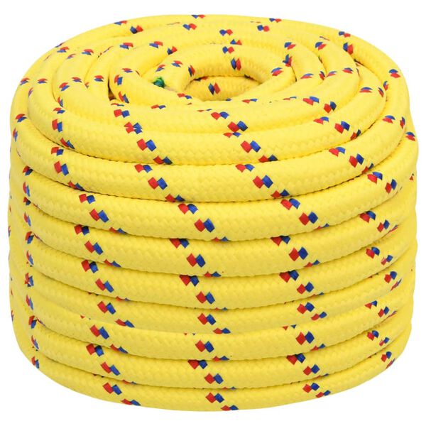 vidaXL Corda de barco 20 mm 25 m polipropileno amarelo