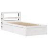 vidaXL Estrutura de cama com cabeceira 90x190 cm pinho maci&ccedil;o branco