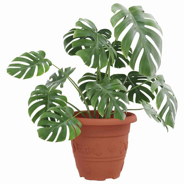 vidaXL Vaso Redondo para Flores 24 pcs Vermelho Tijolo &Oslash; 26 x 21.5 cm