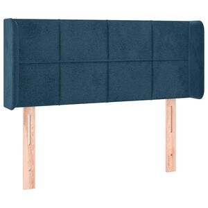 vidaXL Cabeceira de cama c/ abas veludo 83x16x78/88 cm azul-escuro