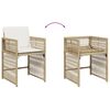 vidaXL Cadeiras de jardim com almofad&otilde;es 4 pcs vime PE bege