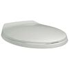 vidaXL Tampo de sanita com fecho suave oval branco