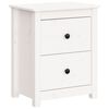 vidaXL Mesa de cabeceira 50x35x61,5 cm madeira de pinho maci&ccedil;a branco