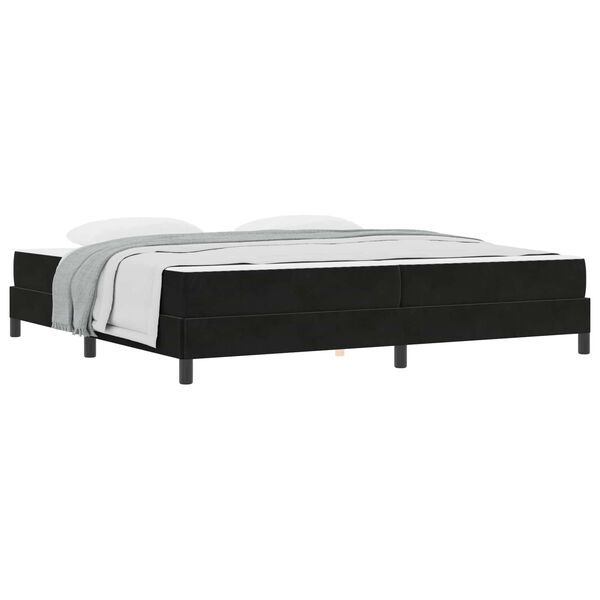 vidaXL Cama Box com colch&atilde;o Preto 200 x 200 cm tecido