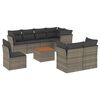 vidaXL 9 pcs conjunto sof&aacute;s p/ jardim com almofad&otilde;es vime PE cinzento