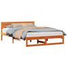 vidaXL Estrutura da Cama com cabeceira Marrom Cera 140 x 200 cm