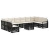 vidaXL Conjunto de Sof&aacute; de Jardim 11 pcs Preto vime PE