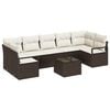 vidaXL Conjunto de Sof&aacute;s 8 unid. 7-N&uacute;mero de lugares Marrom e Creme