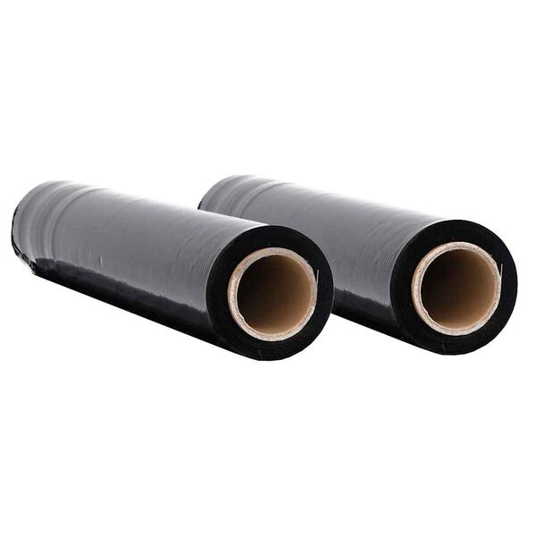 vidaXL Pel&iacute;cula extens&iacute;vel 2 unid preto 23 &mu;m 50 cm x 300 m