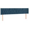 vidaXL Cabeceira de cama c/ abas tecido 183x16x78/88cm azul-escuro