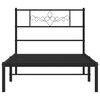 vidaXL Estrutura de cama com cabeceira 80x200 cm metal preto