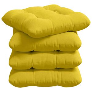 vidaXL Almofadas de Assento 4 unid. Tecido Amarelo Claro