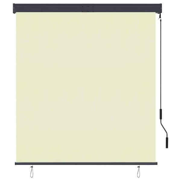 vidaXL Estore de rolo para exterior 140x250 cm creme