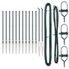 vidaXL Postes de Cerca Manual 13 pcs Verde Ø32mm 80 cm Aço galvanizado