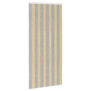 vidaXL Cortina de Insetos Chenille Cinza e Bege 100 x 220 cm 100% PP