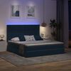 vidaXL Cama com luzes de tira LED Azul Escuro 180 x 200 cm Veludo