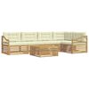 vidaXL Conjunto de Sof&aacute;s para Exterior 6 pcs Branco e Creme Poli&eacute;ster