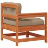 vidaXL Sof&aacute; de Canto para Jardim Madeira de pinho maci&ccedil;o Castanho Cera