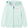 Sweatshirt para crian&ccedil;a com capuz e fecho menta-claro misto 92