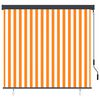 vidaXL Estore de rolo para exterior 160x250 cm branco e laranja