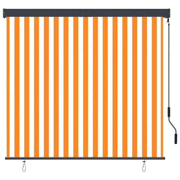 vidaXL Estore de rolo para exterior 160x250 cm branco e laranja