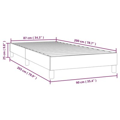 vidaXL Estrutura de cama com molas 90x200 cm tecido cinzento-escuro