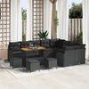 vidaXL Conjunto de Sof&aacute; de Jardim com almofada 13 pcs Preto