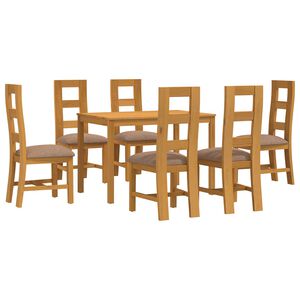 vidaXL Conjunto de sala de jantar 7 unid. Cinzento