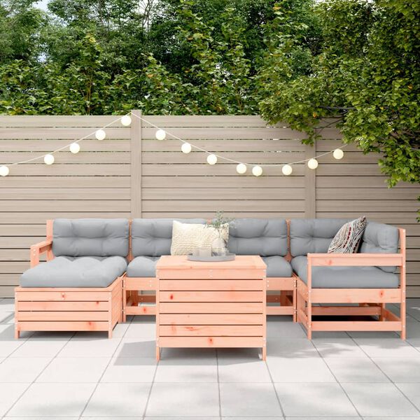 vidaXL 7 pcs conjunto sof&aacute;s jardim madeira abeto-de-douglas