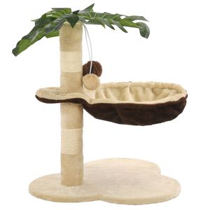 vidaXL &Aacute;rvore p/ gatos c/postes arranhadores sisal 50 cm bege/castanho