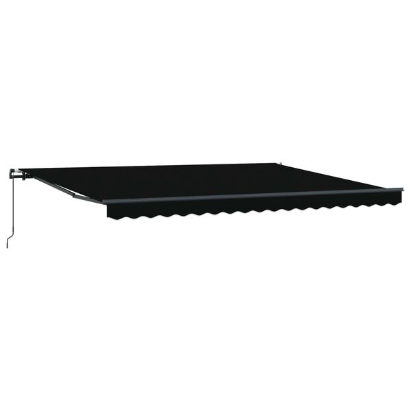 vidaXL Toldo Retr&aacute;til Manual Preto 450 &times; 300 cm Poli&eacute;ster e A&ccedil;o