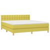 vidaXL Cama box spring c/ colch&atilde;o e LED 160x200 cm tecido verde