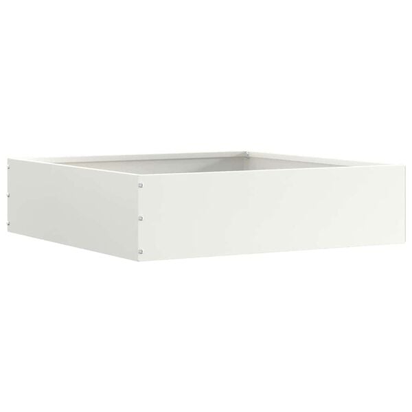 vidaXL Acabamento para Gramado Branco 50 x 50 x 13 cm A&ccedil;o